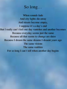 So Long…