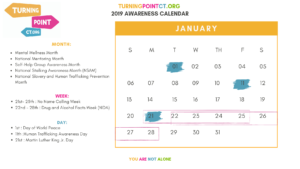 Calendar for Mental Health Awareness Days: 2019