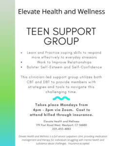 Elevate Health and Wellness Virtual Teen Support Group