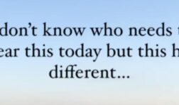 text that reads 'i don't know who needs to hear this today but this hit different...' on a blue background.