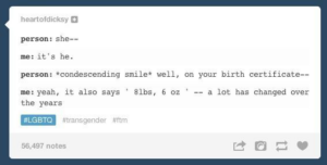 Trans Issues: Birth Certificate Rant
