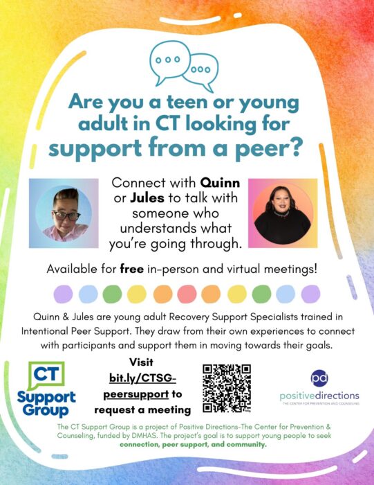 Free Peer Support for Teens and Young Adults in CT