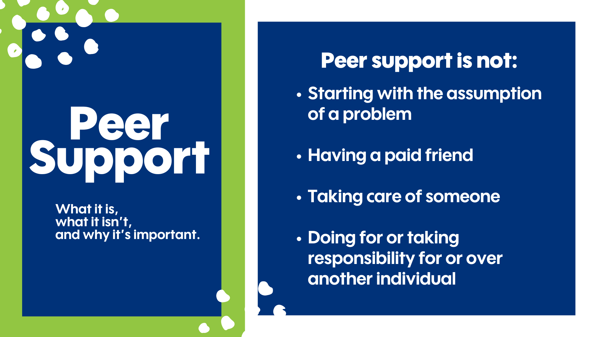 Peer Support Structure Peer Support: What it is, What it isn't, and Why it's Important - CT ...
