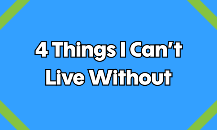 4 Things I Can’t Live Without: T Edition